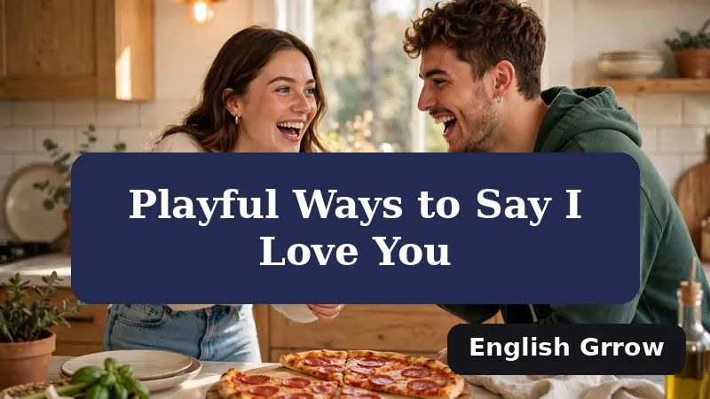 Playful couple laughing over pizza, funny ways to say I love you