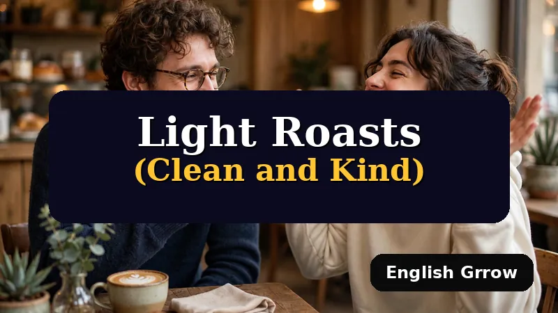 Two friends laughing together at a cafe table, one playfully pointing at the other in mock surrender