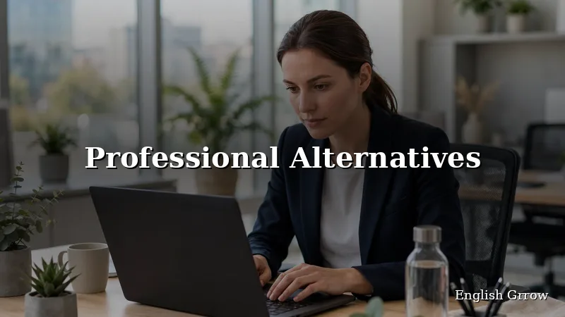 Professional woman writing a polished business email on a laptop in a bright modern office