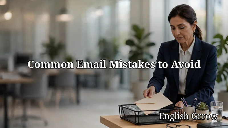 A professional placing a sealed envelope in an outbox tray, representing email etiquette mistakes to avoid