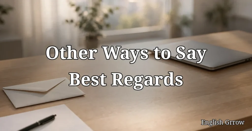 Other ways to say best regards: professional and polite email sign-off alternatives on an office desk