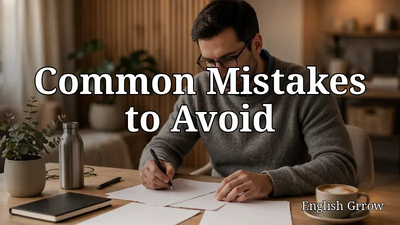 A person carefully reviewing work documents at a desk, showing thoughtful attention to detail