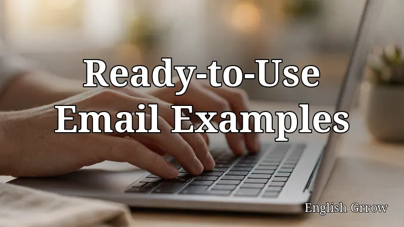 Hands typing a professional thank-you email on a laptop in a bright modern office