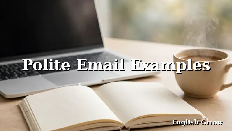 Laptop with coffee and notebook on a desk, illustrating polite email examples for expressing indifference professionally
