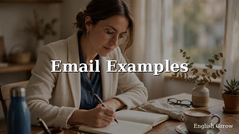 Person writing a professional email on a laptop in a bright modern office