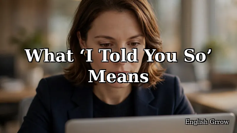 Professional woman thoughtfully reading a work email, reflecting on how the phrase I told you so sounds in professional communication