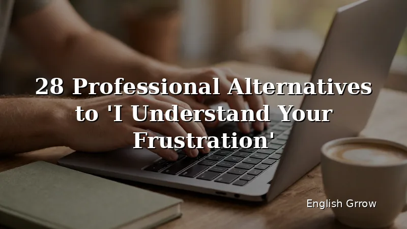 Professional alternatives to saying I understand your frustration listed on a desk with a laptop