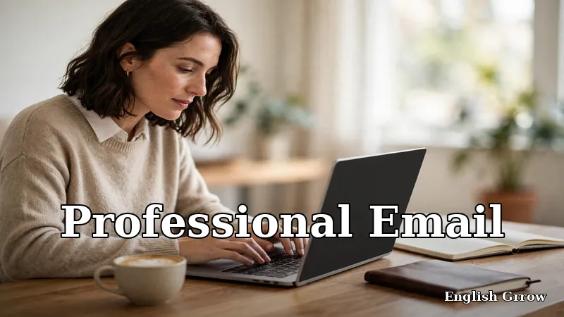 Professional writing a warm job application email on a laptop at a modern desk