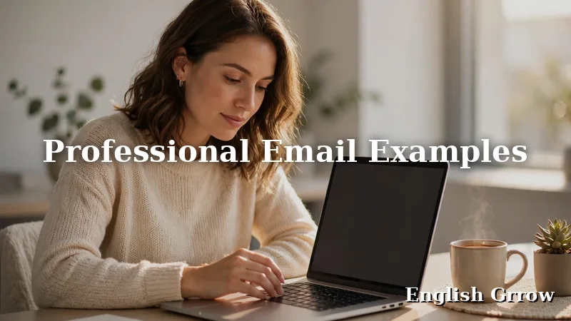 A professional woman writing a thoughtful supportive email on a laptop at a bright office desk