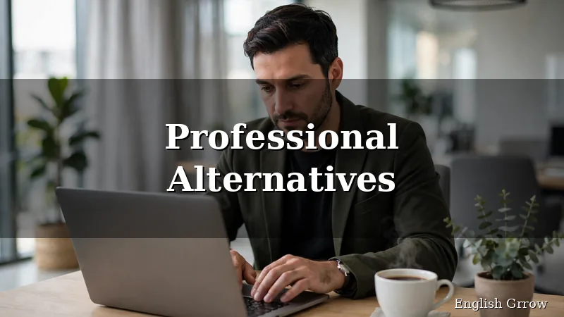 Professional writing a polite business email in a modern office