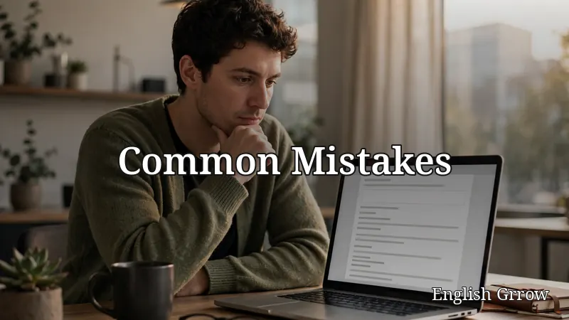 Person reviewing an email draft on a laptop for mistakes