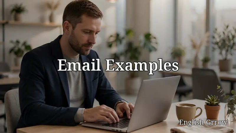 Professional writing a business email at a desk in a bright office