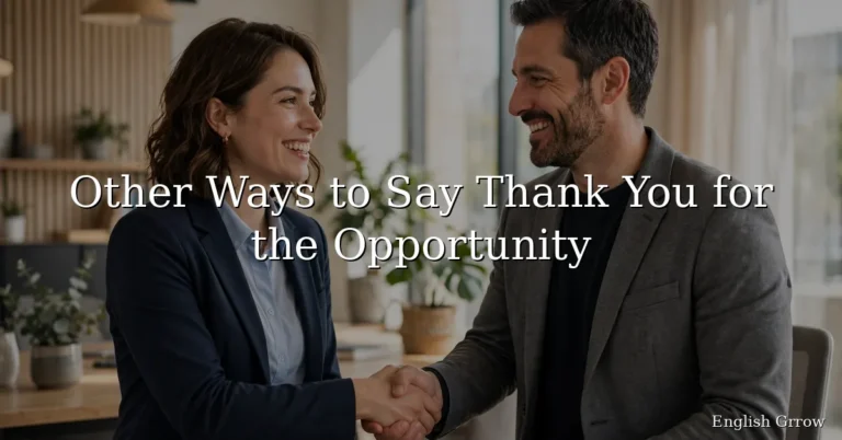 Other ways to say thank you for the opportunity: two professionals shaking hands and smiling in a bright modern office