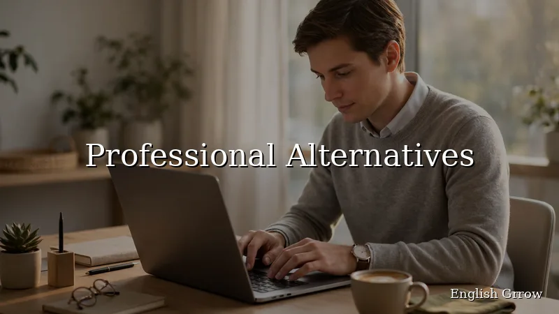 A professional typing a polite thank you email on a laptop at an office desk