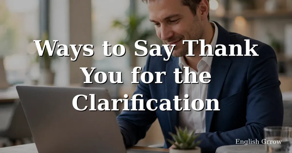 Ways to Say Thank You for the Clarification: business professional nodding appreciatively at a laptop in a bright office