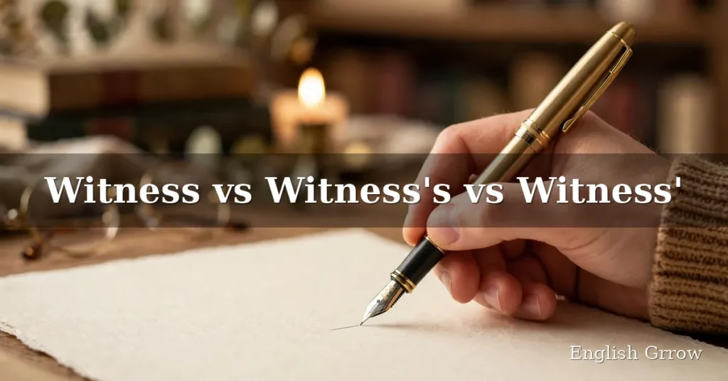 Witness vs Witness’s vs Witness’: Meaning, Difference & Examples (2026)
